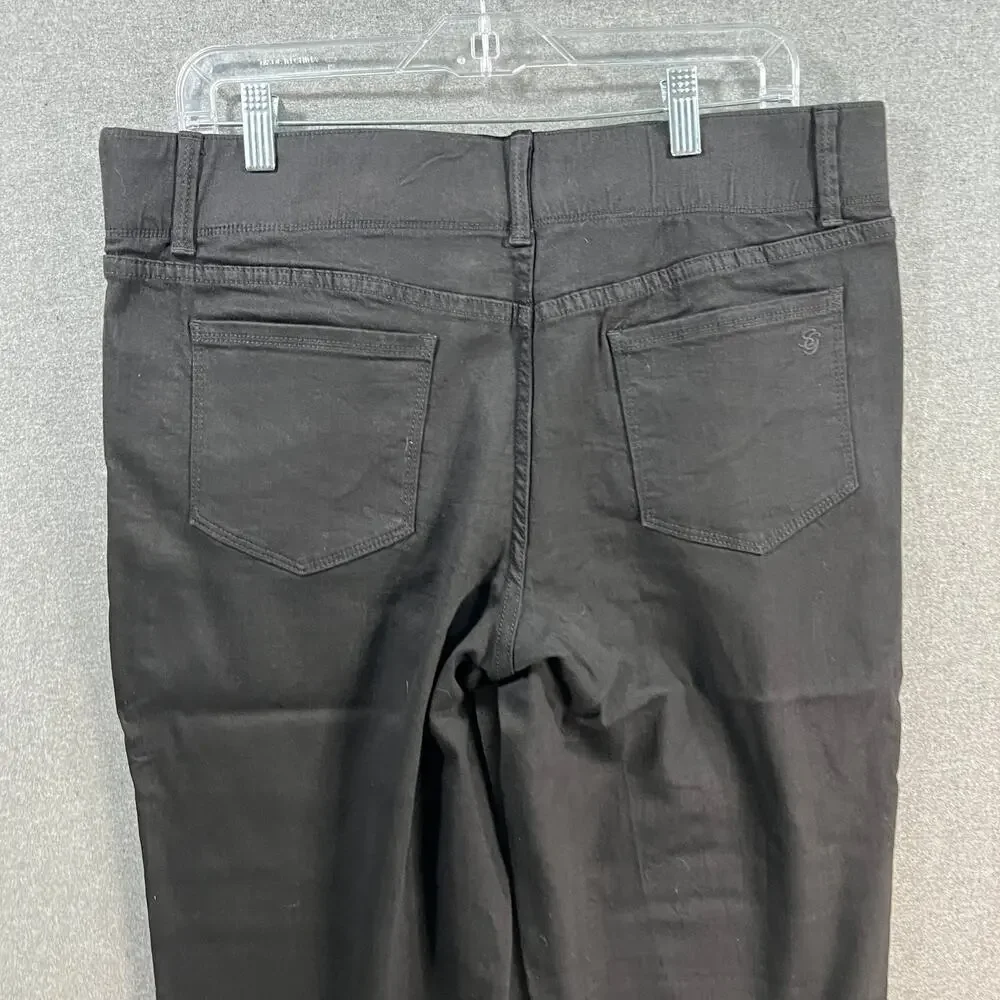 Susan Graver Regular Stretch Denim Straight Leg Jean Black, Reg 16